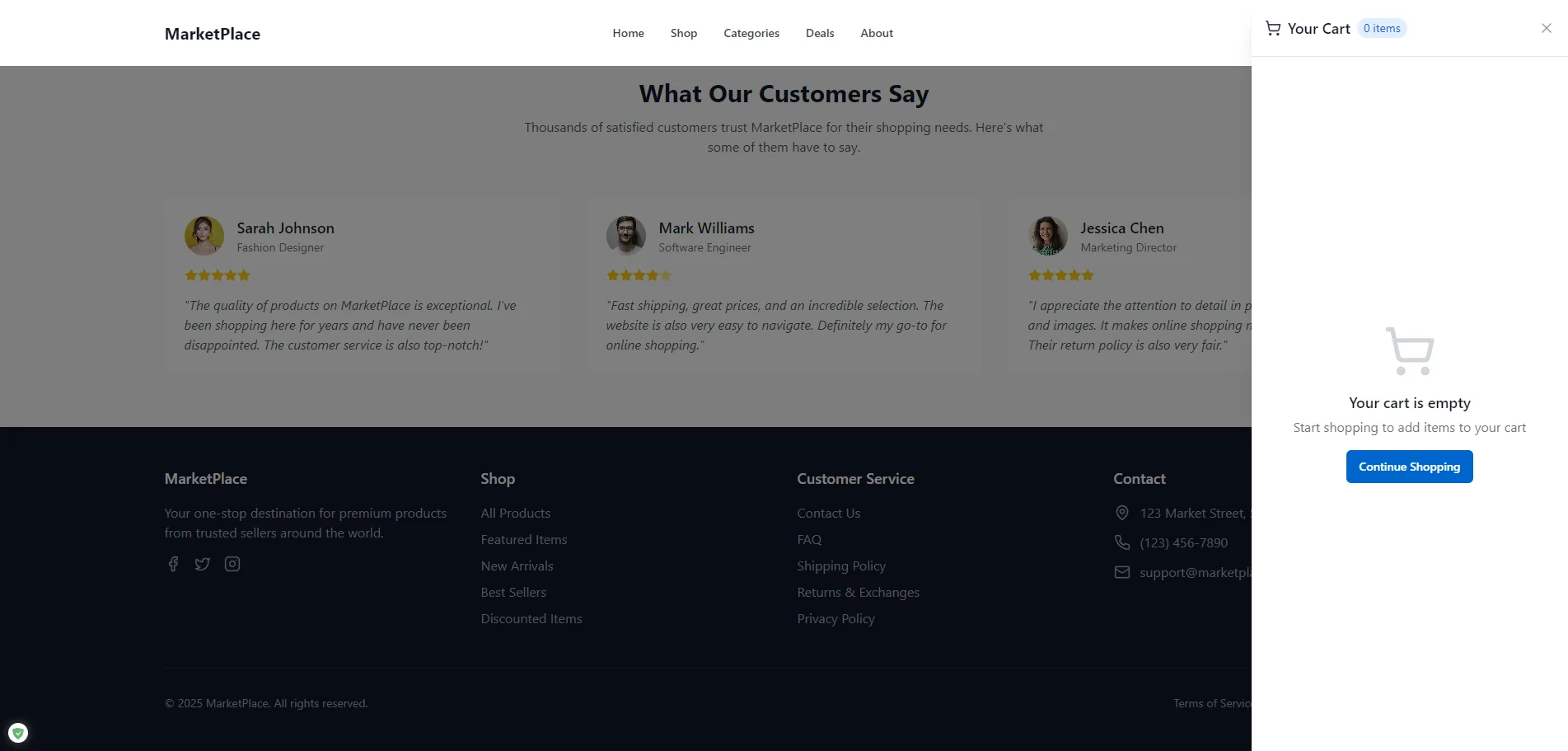NFT listing page